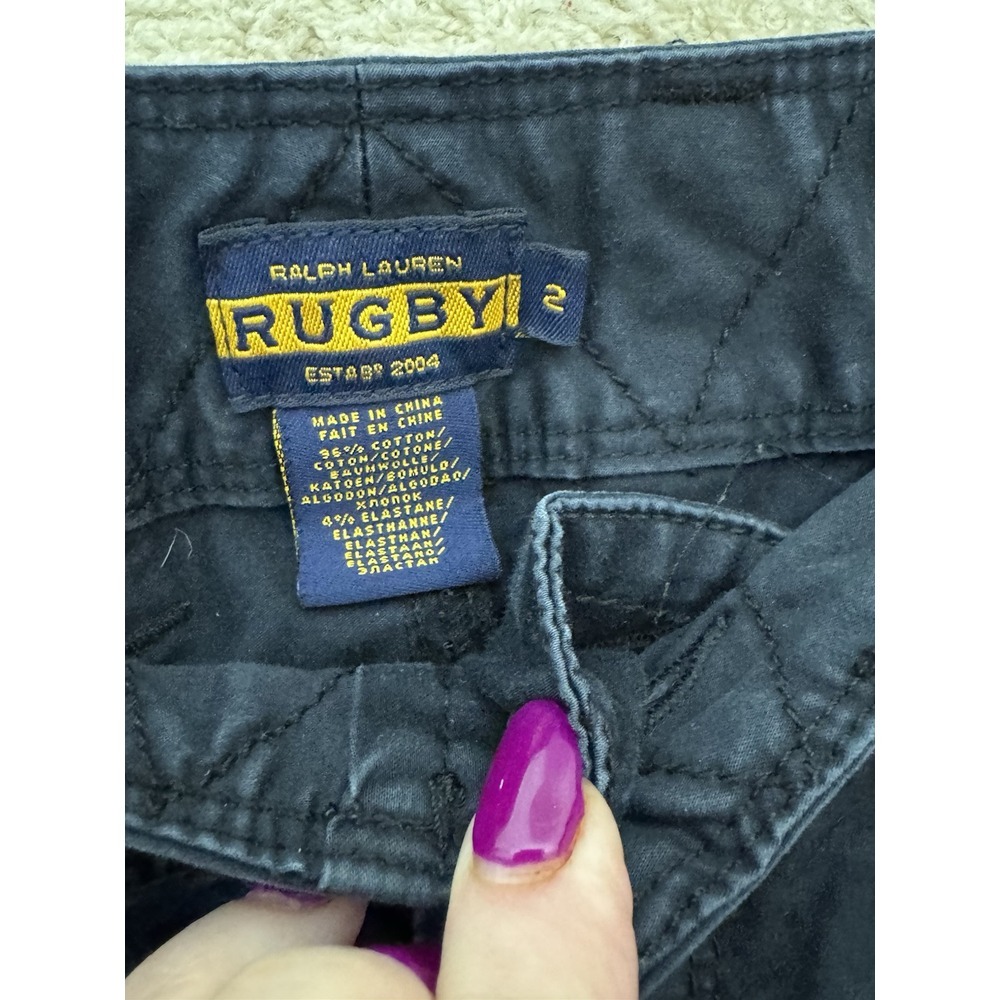 Vintage Ralph Lauren Rugby Women's Slim‎ Fit Cargo Parachute Pants Size 2 Black - Picture 9 of 16